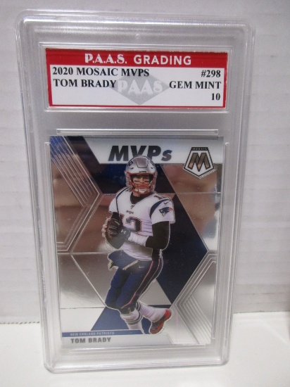 Tom Brady Patriots 2020Mosaic MVPs #298 graded PAAS Gem Mint 10