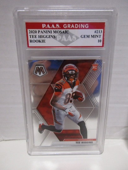 Tee Higgins Bengals 2020 Panini Mosaic ROOKIE #213 graded PAAS Gem Mint 10