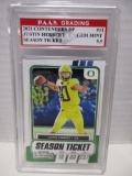 Justin Herbert Ducks 2021 Contenders Draft Picks Season Ticket #11 graded PAAS Gem Mint 9.5