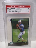 Peyton Manning Colts 1998 Bowman ROOKIE #1 graded PAAS Mint 9