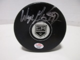 Wayne Gretzky of the LA Kings signed autographed logo hockey puck PAAS COA 387