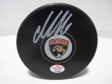 Aleksander Barkov of the Florida Panthers signed autographed logo hockey puck PAAS COA 286