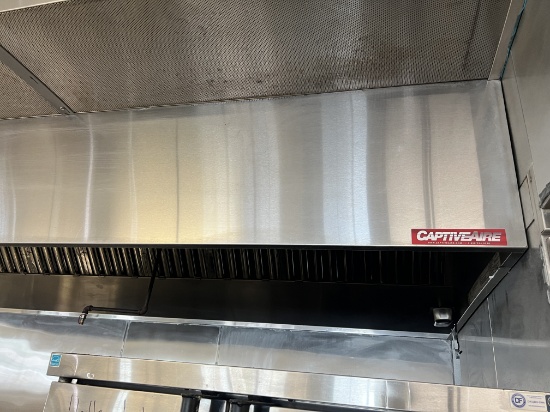 13' Captivaire S/S Hood with Ansul Fire Suppression System and S/S Wall