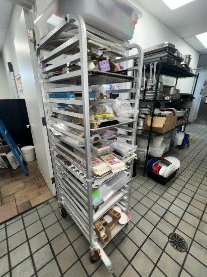 Rolling Sheet Pan Rack with Contents