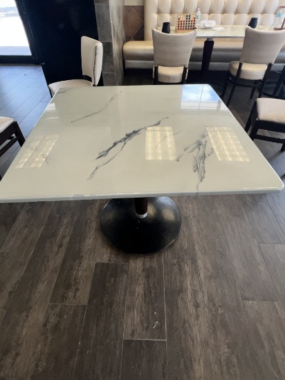 36" x 36" Heavy Base Marble Top Metal Tables