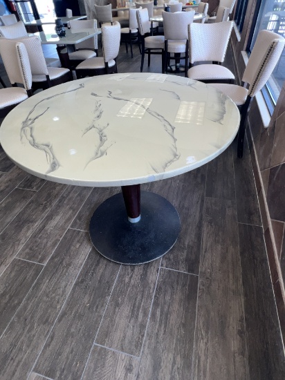 34"R Heavy Base Marble Top Tables