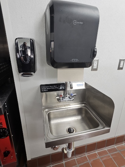 Wall Mount S/S Hand Sink with Soap and Paper Towel Dispenser