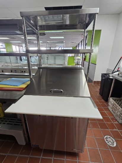 New, Never Used Turbo Air MST-28-12-N 28" Refrigerated Prep Table with Double Overshelf