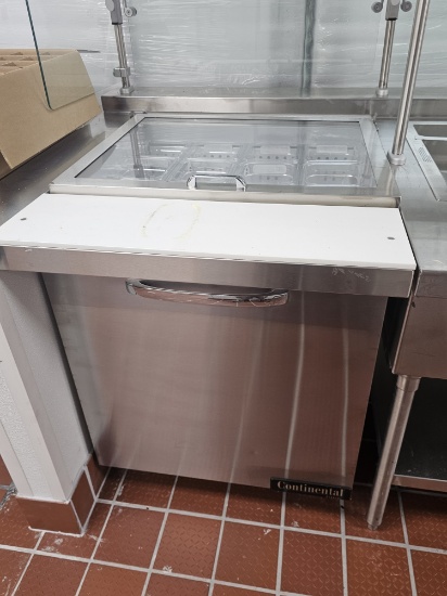 New, Never Used Continental SW27N12M 28" Refrigerated Prep Table