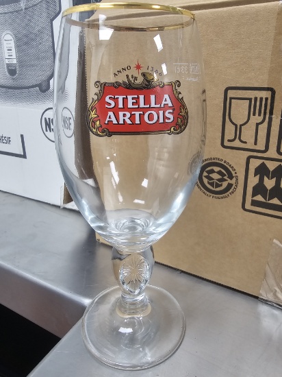 Stella Artois Chalices with Glass Racks