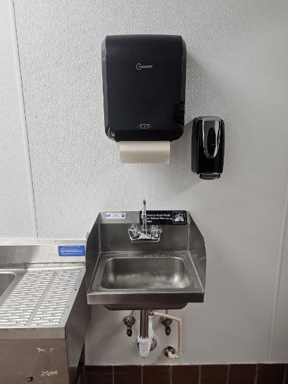 Wall Mount S/S Hand Sink with Soap and Paper Towel Dispenser