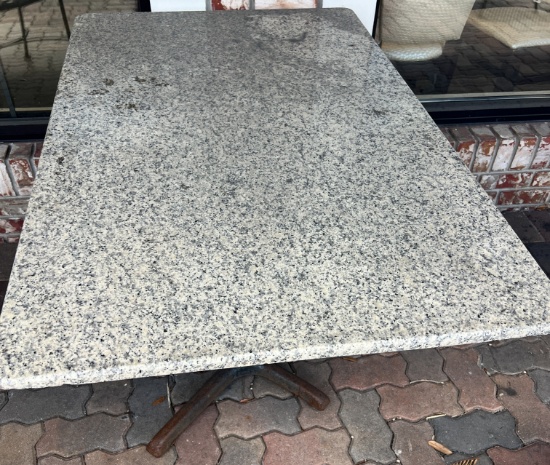 47" x 29" Four Top Granite and Metal Tables