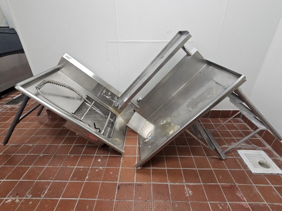 44" Dirty & 48" Clean Table with Sink and Spritzer