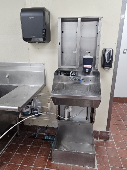 Wall Mount S/S Hand Sink with Soap and Paper Towel Dispenser
