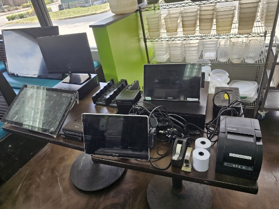Large Toast POS System Lot - Includes Touch Monitors, Printers and More