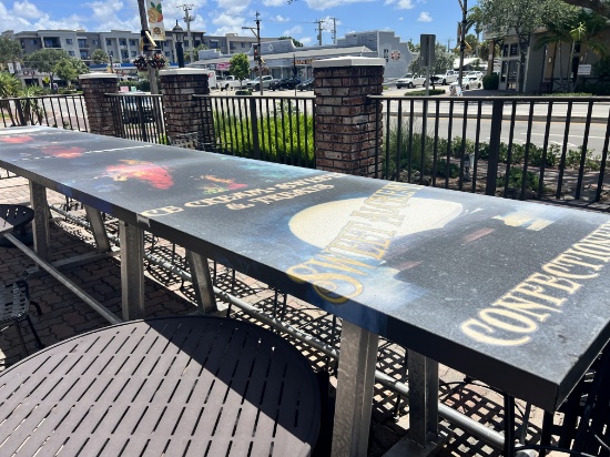 20' x 42" Group Table with S/S Foot Rail