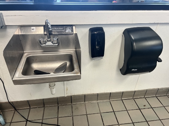 Wall Mount S/S Hand Sink with Soap & Paper Towel Dispenser