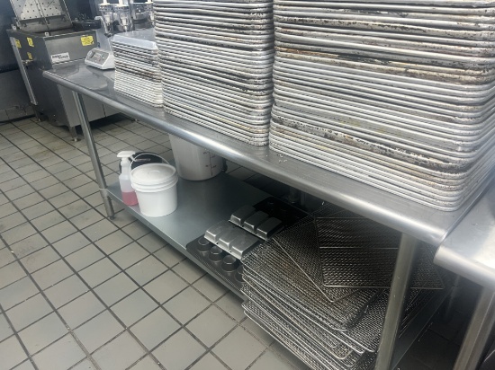 30" x 72" S/S Table with Undershelf (no contents)
