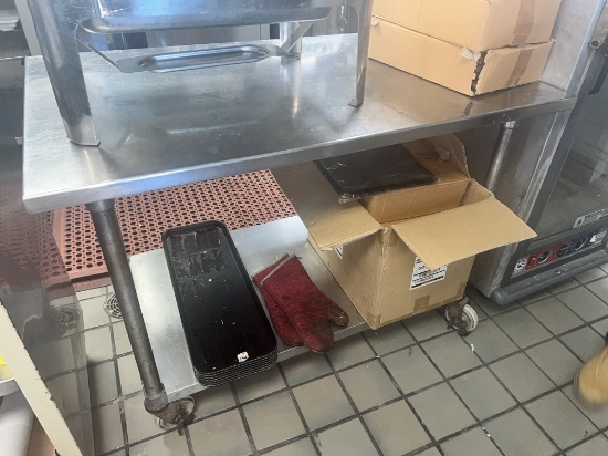 48" x 30" S/S Table with Undershelf on Casters