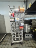Rolling #10 Can Rack with Contents