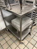 Three Tier S/S Rolling Utility Cart (no contents)