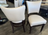 Push Pin Leather Cushioned Wood Chairs