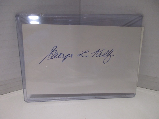 George Kelly of the NY Giants (MLB) signed autographed index card KYC COA