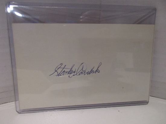 Stan Coveleskie of the Cleveland Indians signed autographed index card KYC COA