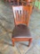 Reverse ladder back, Cherrywood dining chairs with brown cushion