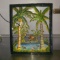 Palm trees and house in Metal DÃ©cor