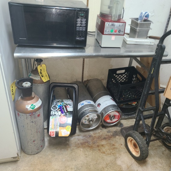 49 in Stanless steel Table with undershelf - no contents