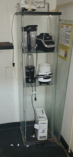 Glass Display case - no contents - 64 in  tall