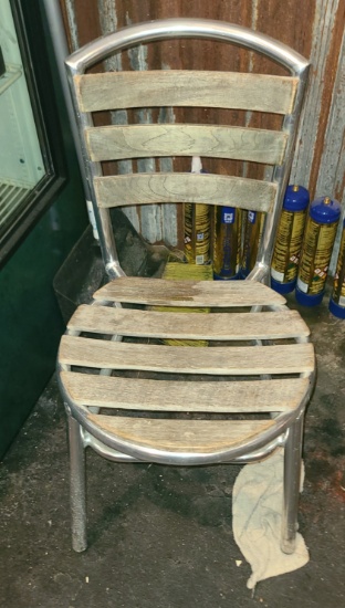 Metal and wood side Chair