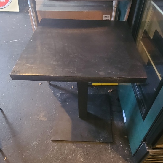 24 x 24 in Wooden table with metal base