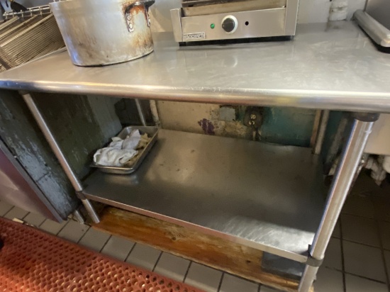 48 x 30" stainless steel table with stainless steel legs and under shelf