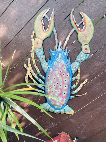 30 inch crab, metal sign wall decor