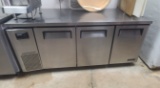 70 in True 3 Door Stainless Steel Refrigerator