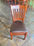 Reverse ladder back, Cherrywood dining chairs with brown cushion