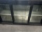 Beverage air 72 inch three door slide front glass back bar with stainless steel top and three adjust