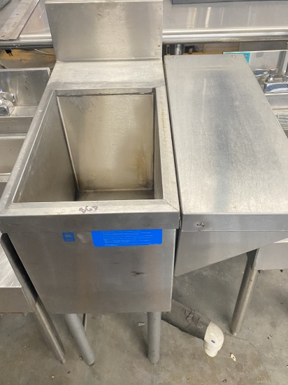 Stainless steel ice bin  15" x 11" x 14 inches deep