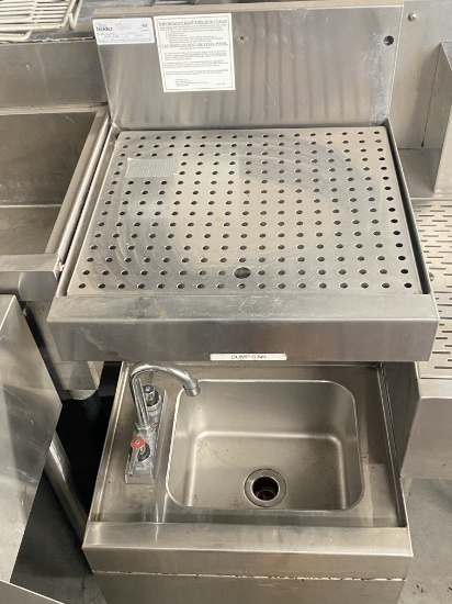 Glass tender 18" x 18" drain table with hot and cold dump sink