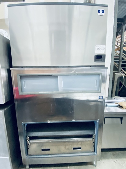 Manitowoc 1800 pound remote commercial Ice Machine  with 1300 pound stainless steel bin . The unit h