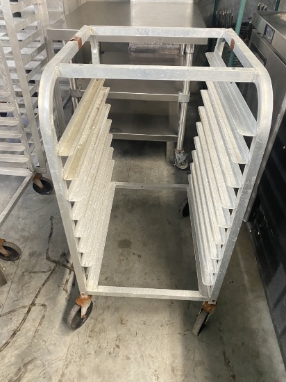 Rolling half size sheet pan rack 