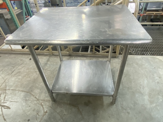 36 inch all stainless steel work table with stainless steel legs and under shelf