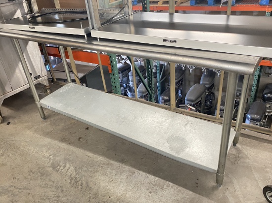 72" x 24" stainless steel work table