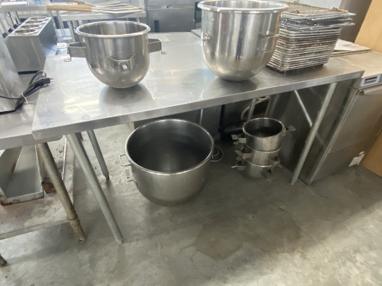 60" x 30" stainless steel bakers table