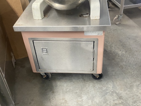 26" x 26" Delfield rolling equipment stand with underneath storage