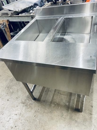 Two  hole stainless steel gas steam table 