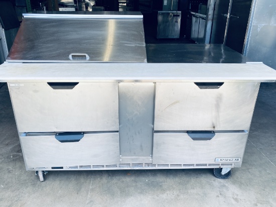 Beverage Air SPED-60-12 60" Sandwich Prep Unit with Four Drawers - Has 30" Working Area - Good for S