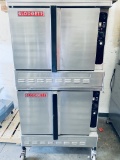 Blodgett  double stacked stainless steel, gas convection ovens mounted on casters 